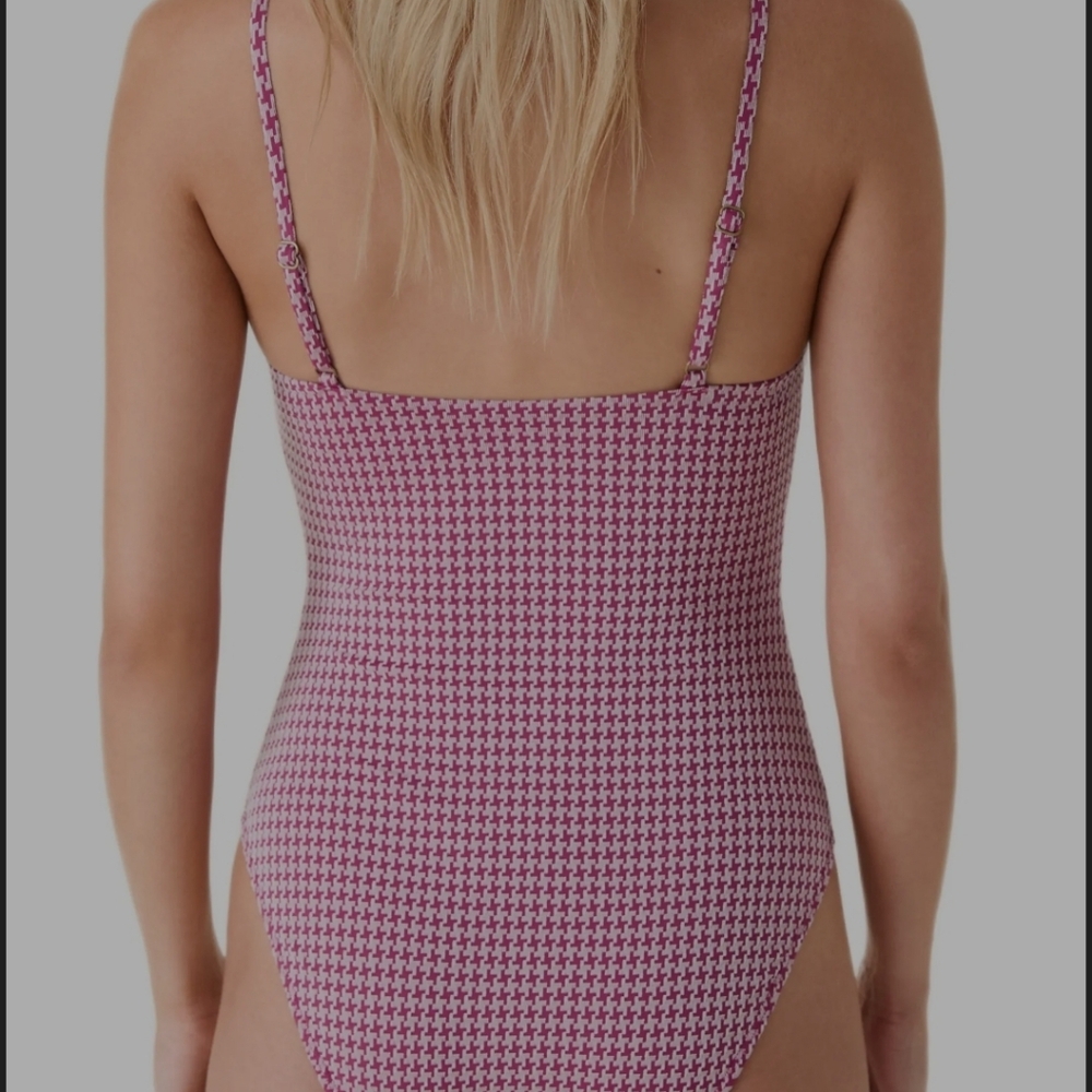 Pink Patterned One-Piece Swimsuit - Picture 2 of 12